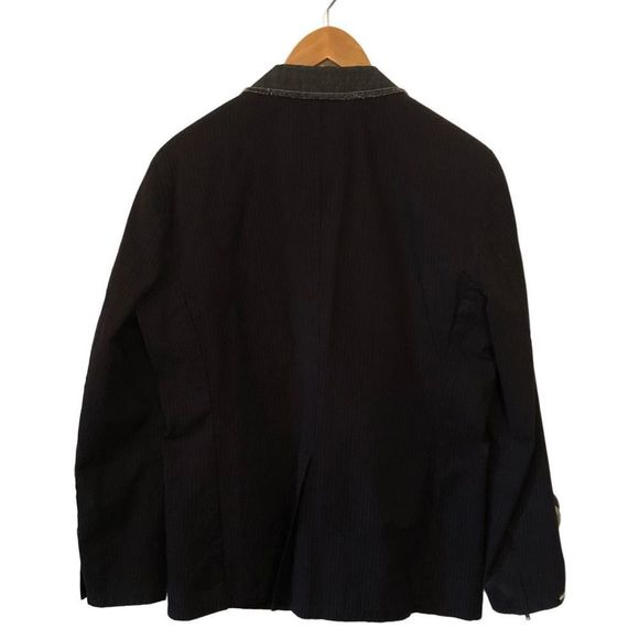 Mexx Pinstripe Denim Blazer, Embellished Frayed Collar‎ + Zip Cuffs, NWOT… - Picture 3 of 8